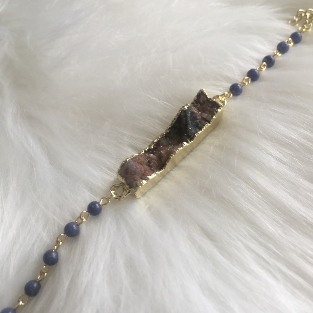 Natural Crystal Bracelet Purple Stone